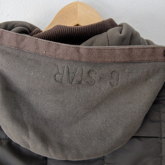G-Star Raw Quilted Hooded Olive Jacket - Picture 5 of 7